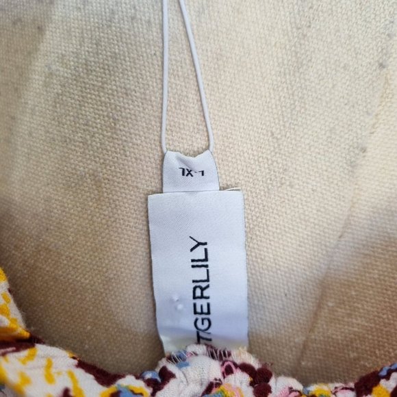 Tigerlily Talor Multicolour Leopard Print Off The Shoulder Peasant Top Size L XL - Picture 6 of 9